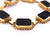 Antique 14k Gold Carved Italian Intaglio Black Onyx St. George Link Bracelet 7”