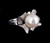 Vintage Maui Divers 14k White Gold South Sea White Pearl Diamond Ring sz 7 w original box
