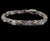 Vintage Sterling Silver Faceted Rock Quartz Gemstone Floral Tennis Bracelet 7”