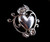 Vintage Mid Century Sterling Silver Jezlaine Heart Flower Floral Brooch Pin 2”