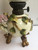 Antique Miniature Oil Lamp Baccarat Sitzendorf Porc & Vaseline Glass Floral 9.5"