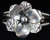 Vintage Sterling Silver Hand Made Flower Statement 2 Band Cuff Bracelet
