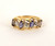 Vintage Mid Century 10k Yellow Gold Iolite and Diamond Ring Band s 7