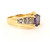 Vintage Mid Century 10k Yellow Gold Iolite and Diamond Ring s 7
