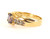 Vintage Mid Century 10k Yellow Gold Iolite and Diamond Ring s 7