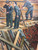 Post War Vintage Industrial Railroad Workers Painting Forrest Cooper Listed