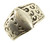 Antique Medieval Sterling SIgnet Cast Design Band Ring  Engraved Size 8.5