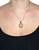Vintage Sterling Gold Vermeil  Faceted Crystal Peridot SolitareSparkly Pendant Necklace 18"
