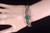 Vintage Sterling Gold Plated Ruby Emerald Rock Quartz Turkish Bracelet 6.5"