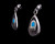 Vintage Mid Century Sterling Silver Navajo Inlaid Turquoise Bear Paw Drop Dangle Earrings 1.5"