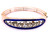 Antique 10k Gold Georgian 3ct Rose Cut Diamond Blue Enamel Bangle Bracelet 7”