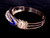 Antique 10k Gold Georgian 3ct Rose Cut Diamond Blue Enamel Bangle Bracelet 7”