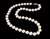 Vintage 14k White Gold 7mm White Pearl Hand Knotted 70s Beaded Necklace 15.5”