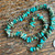 Old Pawn Navajo Royston Blue Green Turquoise Nugget Bead Necklace 18 Reservation