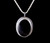 Vintage Sterling Silver Black Onyx Oval Pin Pendant Necklace 17.5"