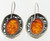 Antique Persian Deco Sterling Baltic Amber Leaf Link Big Bracelet Earrings  Set