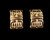 Vintage Givenchy Signed Geometric  Pattern Gold Plate Clip On Earrings 1"