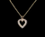 Vintage 14k Yellow Gold .16cttw Diamond Disco 70s Heart Pendant Necklace
