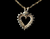 Vintage 14k Yellow Gold .16cttw Diamond Disco 70s Heart Pendant Necklace