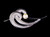 Vintage Sterling Silver Mid Century Modern Wave Wind Design Pearl Brooch Pin 2”