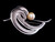 Vintage Sterling Silver Mid Century Modern Wave Wind Design Pearl Brooch Pin 2”