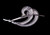 Vintage Sterling Silver Mid Century Modern Wave Wind Design Pearl Brooch Pin 2”
