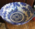 Antique Chinese Qing Porcelain Serving Bowl Dragons Floral White & Blue 9.5”