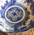 Antique Chinese Qing Porcelain Serving Bowl Dragons Floral White & Blue 9.5”