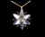 Antique 14k Gold High Quality Moonstone Cabochon Garnet Flower Pendant Necklace 18”