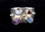 Vintage Sterling Silver Pearl Amethyst Topaz Garnet Ring Band sz 8