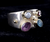 Vintage Sterling Silver Pearl Amethyst Topaz Garnet Ring Band sz 8