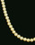 Vintage Sterling  5mm Glass Champagne Pearl Necklace Filigree Clasp 15" Delicate