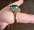 Vintage Hollywood Regency Hobe Attrib Emerald Green & Diamante Statement Ring 9