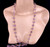 Vintage Mid Century Gold Plated Amethyst Gemstone Nugget Long Necklace 34.5”