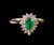 Vintage 14k Yellow Gold .52cttw Columbian Emerald and Diamond Ring Pretty sz 7