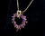 Vintage 10k Yellow Gold 1.26cttw Amethyst Disco 70s Heart Pendant Necklace 16”