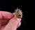 Antique Victorian 14k Gold Genuine Flashy Opal Diamond Black Onyx Ring sz 7