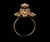 Antique Victorian 14k Gold Genuine Flashy Opal Diamond Black Onyx Ring sz 7