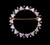 Vintage 14k Gold White Sapphire London Blue Topaz Round Wreath Pin Brooch .75”