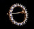 Vintage 14k Gold White Sapphire London Blue Topaz Round Wreath Pin Brooch .75”