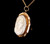 Antique Deco 10k Yellow Gold Cameo Carved Shell Brooch Pin Pendant 18”