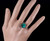 Antique Sterling Filigree Floral Emerald Paste Victorian Crystal Ring Size 9