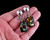 Vintage Sterling Silver Floating Resin Set Abalone Shell Post Back Earrings 2”