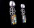 Vintage Sterling Silver Floating Resin Set Abalone Shell Post Back Earrings 2”