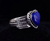 Vintage Sterling Silver Lapis Lazuli Heart Chunky Ring sz 11