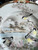 Antique Japanese Meiji Porcelain Satsuma Plate Hand Painted Birds Mt.Fuji Signed