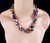 Vintage Silver Goldstone Opalite Multi Gemstone 3 Strand Chip Bead Necklace 19"