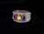 Vintage Sterling Silver Synthetic Sapphire Ornate Floral Ring Band Size 5