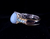 Vintage Sterling Silver Gold Plated Owyhee Blue Opal Oregon CZ  Ring Band sz 10