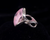 Vintage Sterling Silver Pink Mother of Pearl Faceted Crystal Dandelion Ring sz 6